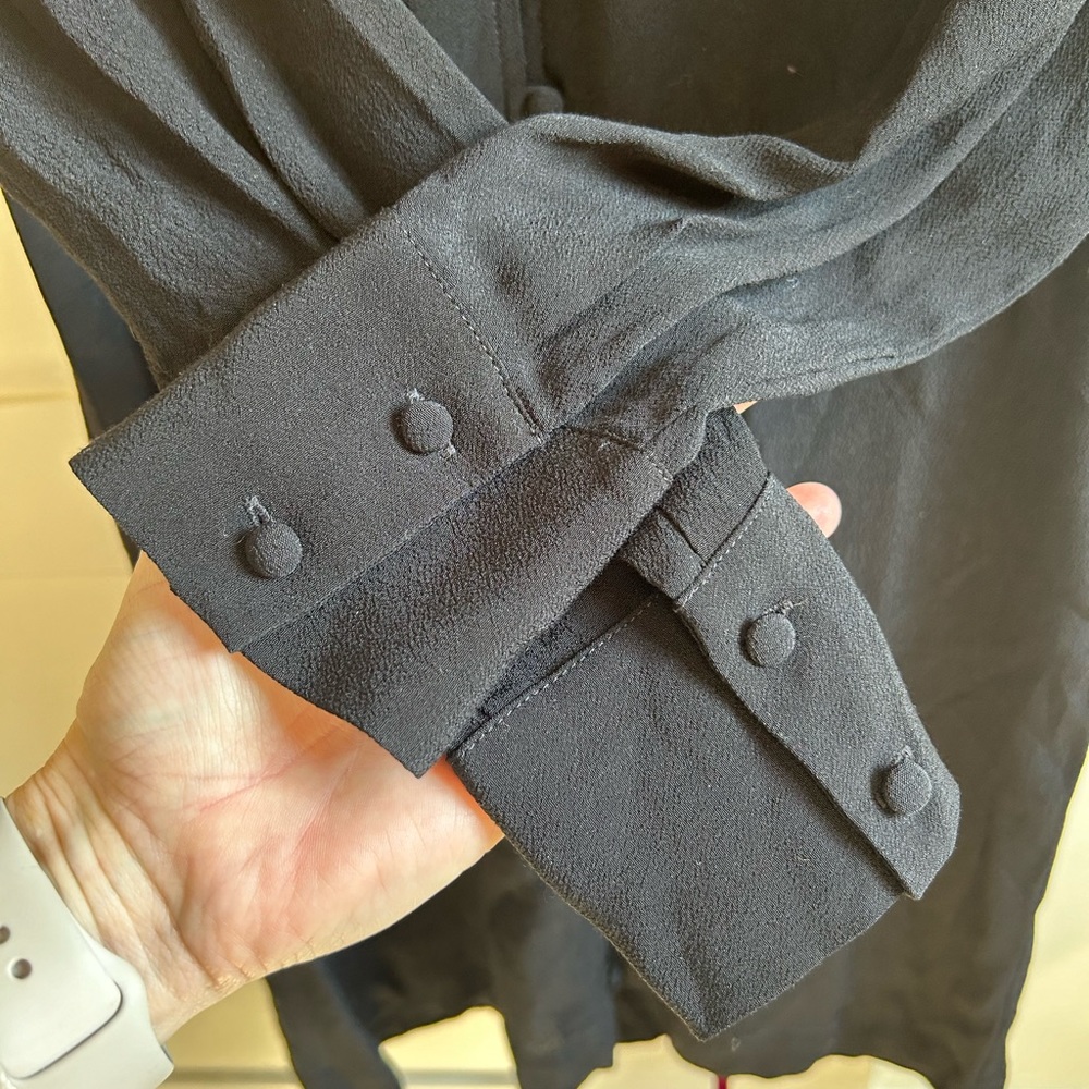Madewell Heather long sleeve black button-front dress, NWT, size xxs - Picture 11 of 15